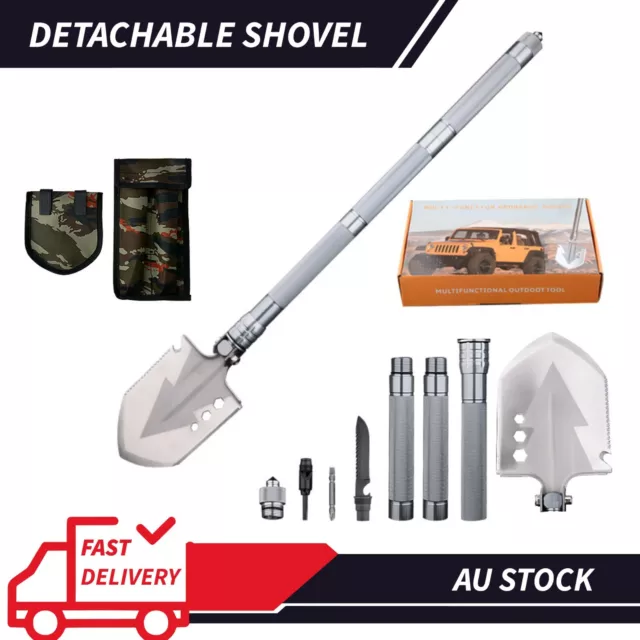 AU Camping Shovel Folding Outdoor Survival Tools Multifunction Hiking Military