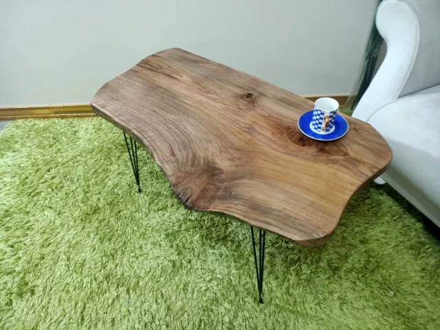 live edge wood coffee table Solid wood Table Walnut table Rustic Coffee Table