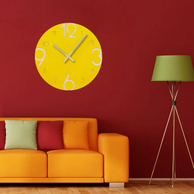 Silencioso reloj de pared redondo reloj numérico árabe péndulo relojes para hombres relojes de pared