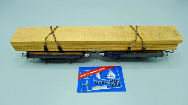 Wagon Plat-forme JEP O 1/48 Avec Tronc En Bois - France Vintage