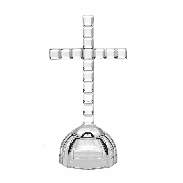 Bohemia Crystal Religious Cross Figurine Gift Lead Crystal 21.5cm