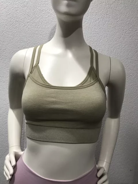 Gymshark Sports Bra Womens Size Small Sage Green Adapt Fleck Seamless Crossback