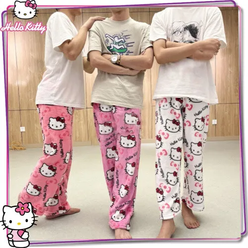 Hello Kitty Pajama Pants Y2k Fairy Sanrio Flannel Autumn Warm Women Pant Fashion 3