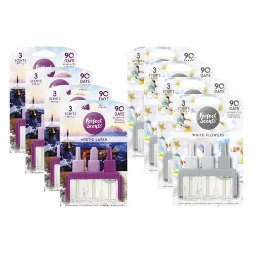 6 X PERFECT SCENTS 3VOLUTION PLUG IN REFILLS FOR AMBI PUR MACHINE CHOOSE  SCENT