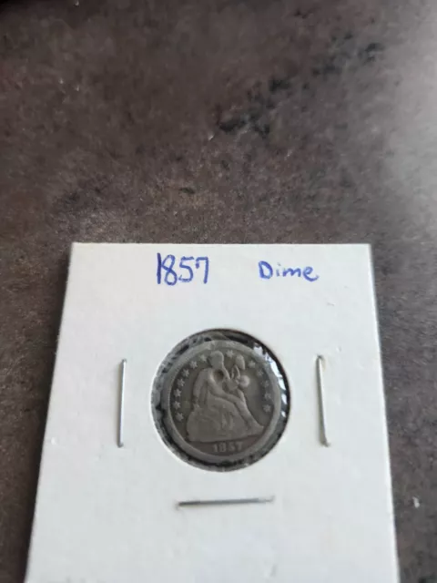 1857 Philadelphia Mint Silver Seated Liberty Dime