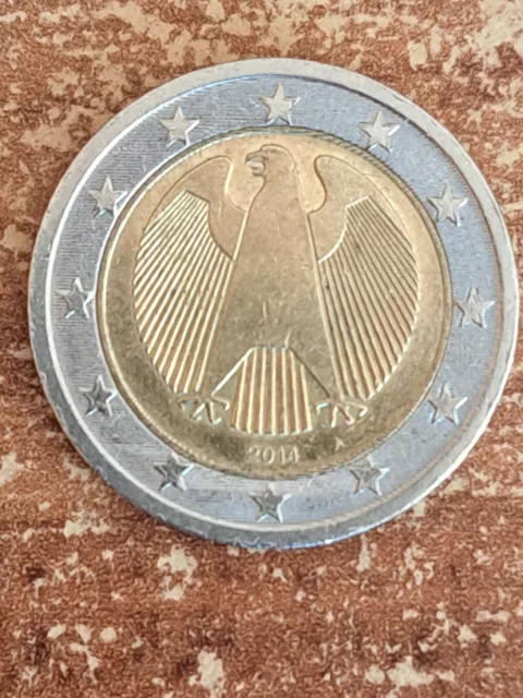 2 Euro Münze Deutschland 2014 A -Fehlprägung