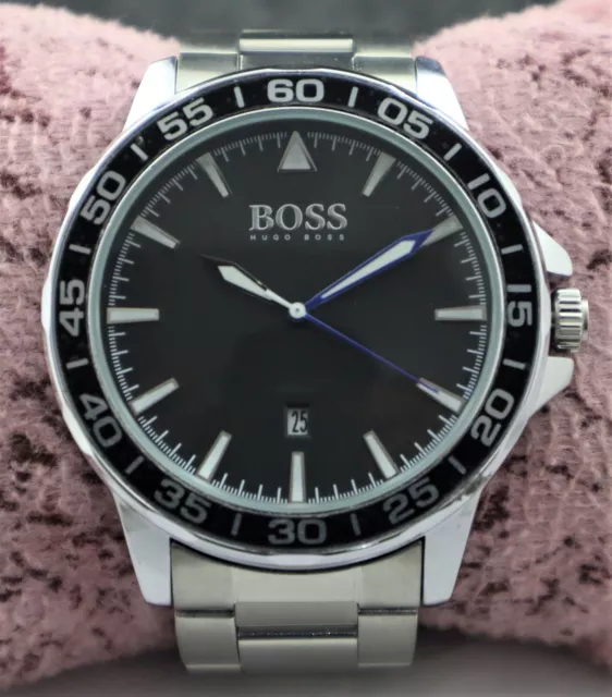 Orologio da polso Hugo Boss Uomo Quadrante Analogico Nero con Data Cinturino in Acciaio Inox Quarzo