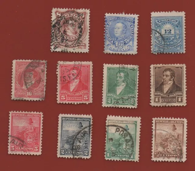 11 Briefmarken Argentina Entwertet - Von 1885 Rechts 1899 (L6464)