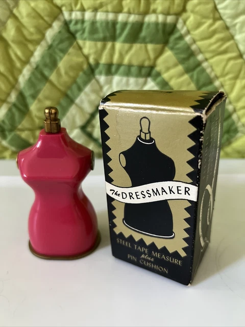 Vintage Figural Dressmaker’s Form Miniature Tape Measure Roleff NYC USA