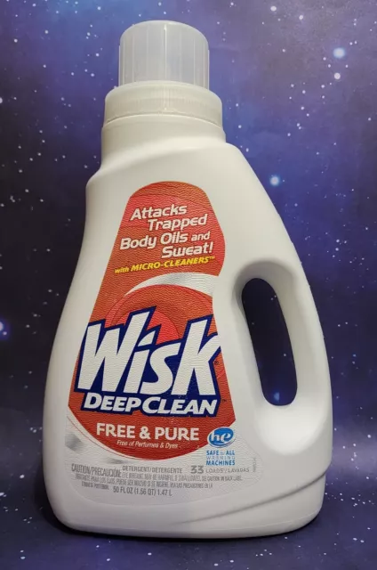 WISK  Deep Clean Free & Pure ~ Laundry Detergent (he)  ~ 33 Loads/50 fl oz.