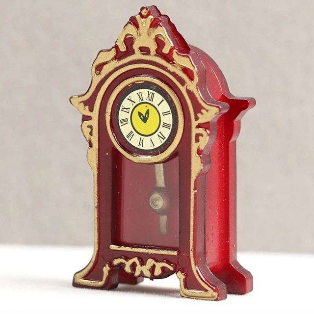 Mini horloge à pendule 1:12, 2 pièces, ornement de Mini maison exquise, Style