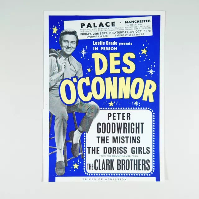Des O'Connor at Palace Manchester 1970 flyer/poster