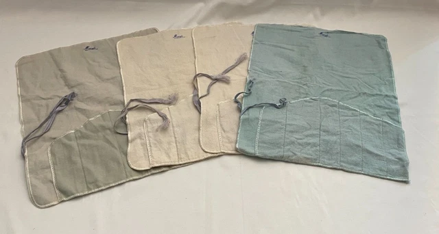 Lot of 4 Assorted Macy's 6-Piece Place Setting Flatware Roll Up Storage Bags