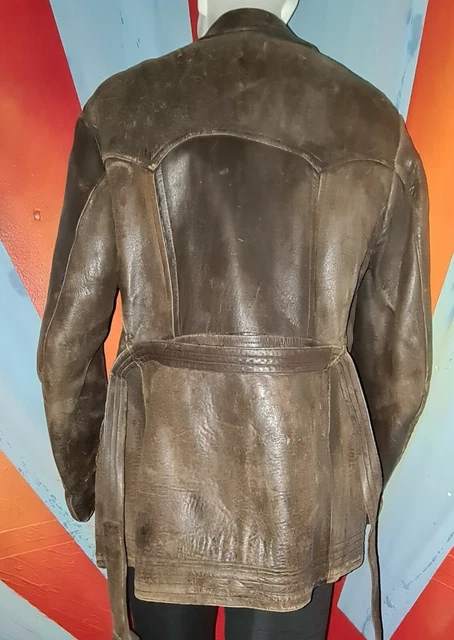 ALTE 20ER LEDERJACKE Vintage Oldtimer 30er Motorrad Antik Kutscher alte-20er-lederjacke-vintage-oldtimer-30er-motorrad-antik-kutscher