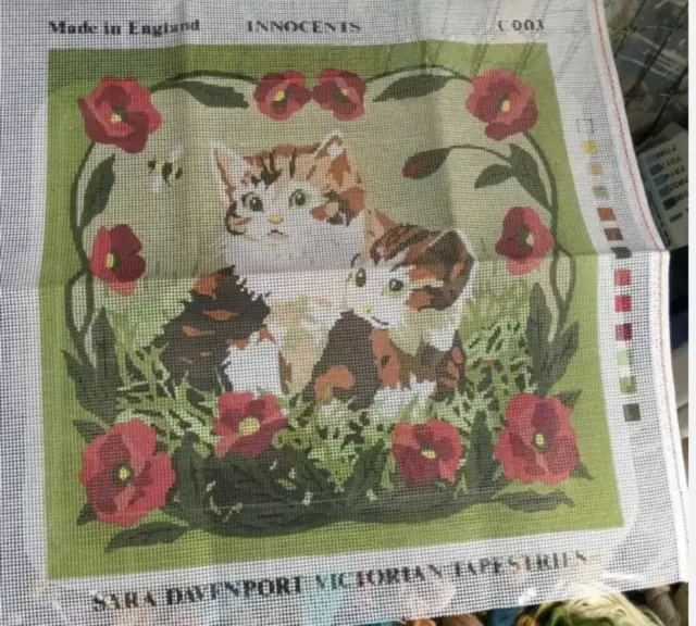 Sarah Davenport Victorian Tapestry- Innocents Kitten (50cm x 50cm)