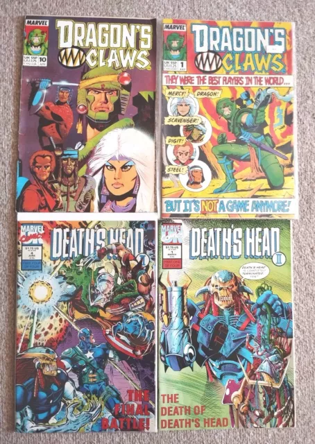 4 x Death's Head 2 Dragons Claw Comic  Book Bundle Job lot Marvel 10 4 First