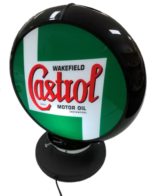 Castrol Motor Oil Fuel Bowser Bar Lighting Garage Light Sign Illuminated Glob...