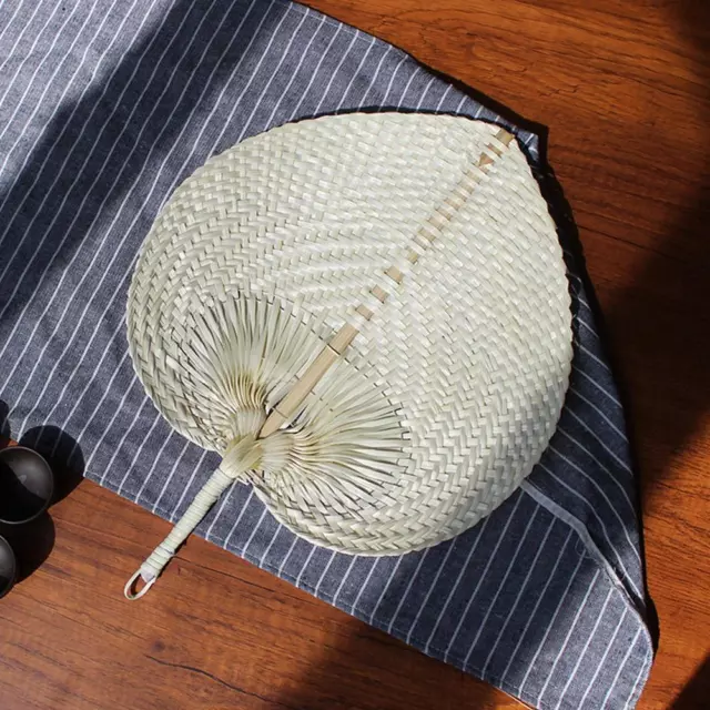 Vintage Handmade Peach Bamboo Rattan Weave Hand Fans SummerCooling Plantain;Fan