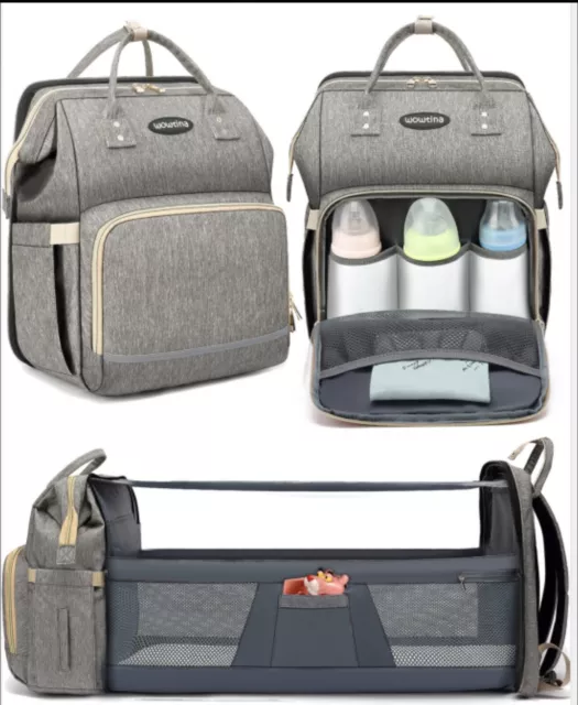 Great Deal  Baby Diaper Bag Backpack with Bassinet Changing Station 3 colors