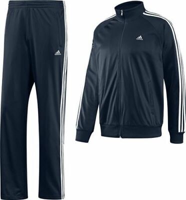 Adidas 3S Essential Logo Tuta Tracciare Suit da Jogging Blu Marino Giacca Hose