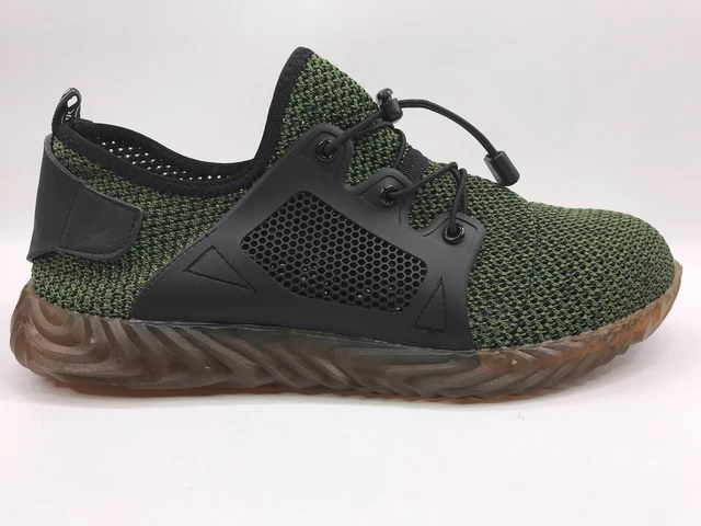 ADIDAS "Die Weltmarke" Green Mesh Steel Toe Work Sneakers Shoes Men's Size 13