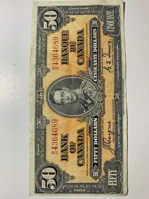 1937 Canadian $50 Bank Note.