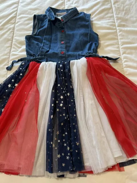 Girl’s Size 8 Medium M Bonnie Jean Girls Patriotic Sundress Dress Outfit