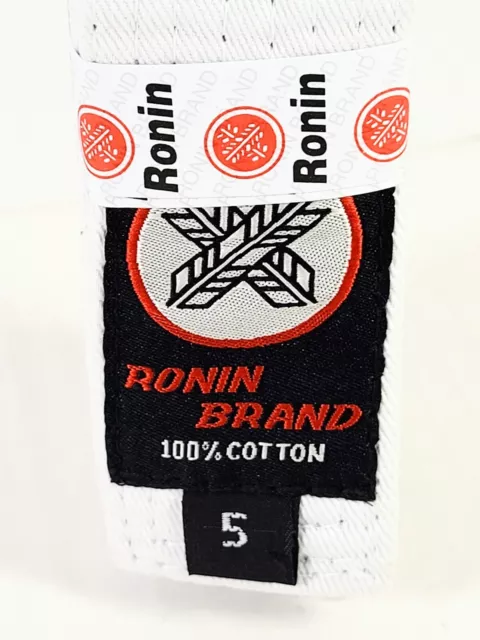 Ronin Brand Solid Color Martial Arts Uniform Belt, White New