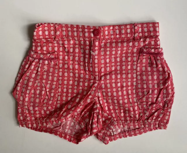 Young Hearts by Collette Dinnigan kids girls size 5 red patterned shorts, VGUC