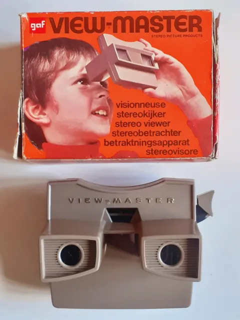 Vintage CAF Viewmaster Viewer Boxed 1970s Grey