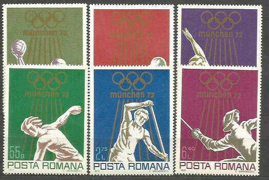 Rumania - Correo 1972 Yvert 2698/703 ** Mnh Juegos Olimpicos de Munich