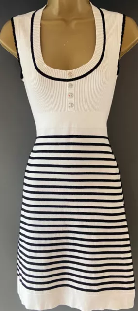 Karen Millen Striped Knit Dress Size Uk 1   App Uk 8/10 In Good Used Condition