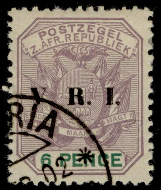 SOUTH AFRICA - Transvaal QV SG232, 6d lilac and green, FINE USED.