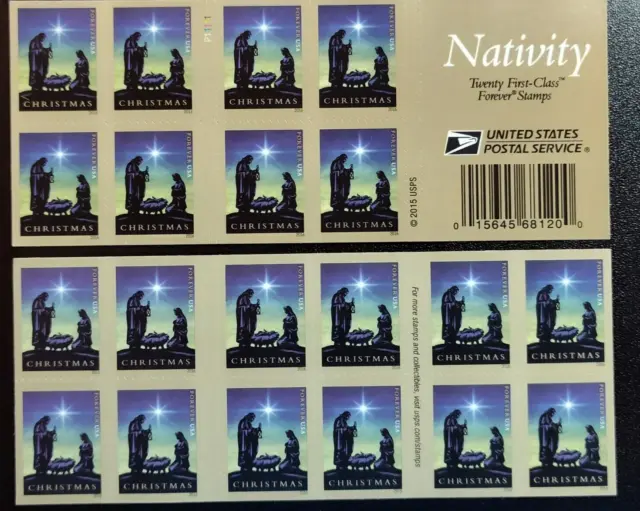 Scott# 5144 (MNH) Mint US Nativity Christmas Booklet Pane of 20 Forever Stamps
