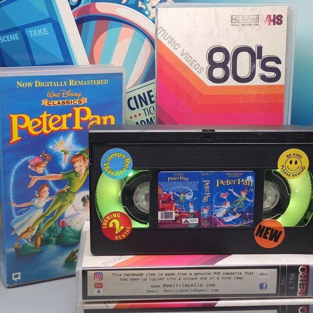 PETER PAN, CLASSIC Retro VHS Tape Night Light, table lamp stunning LK