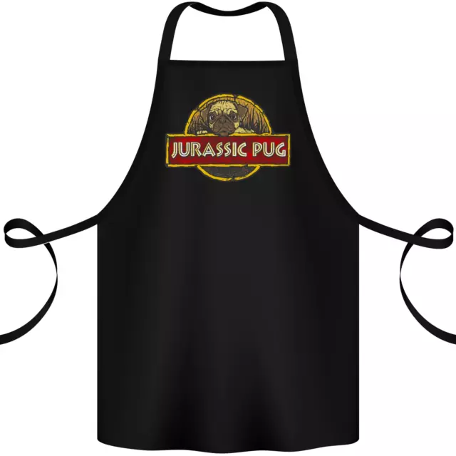 Jurassic Pug Funny Dog Movie Parody Cotton Apron 100% Organic