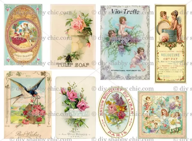 Waterslide Glass Ceramic Decal Image Transfer Vintage Antique French Labels Rose