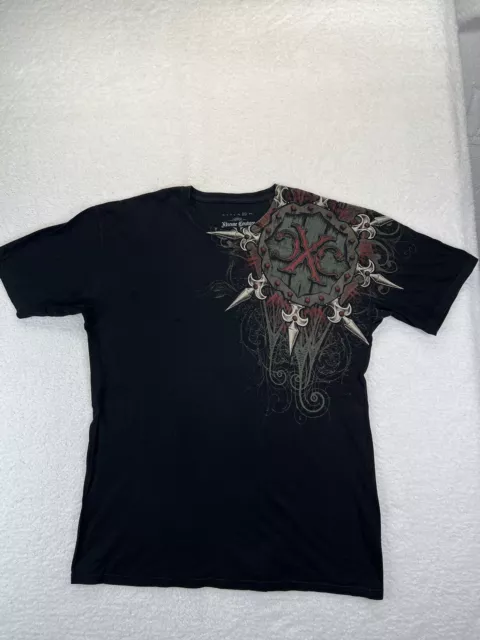 Xtreme Couture Mens XXL Graphic T-Shirt Black Goth Cyber Punk Emo Skull