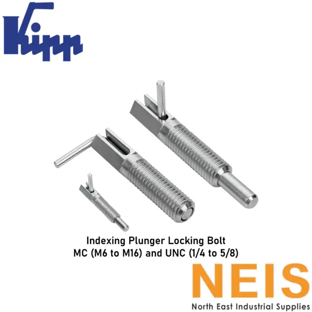 KIPP Indexing Plungers Steel Locking Bolt Metric Coarse/Imperial UNC K0340