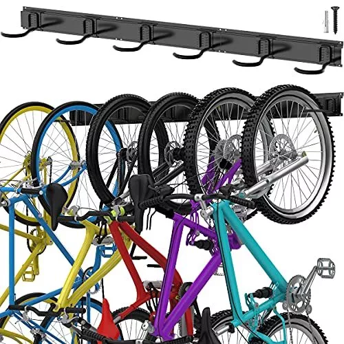Bike Storage Rack, 6 Bike Rack Wall Mount Home and Garage Organizer, Vertical...