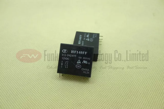 HF140FF/012-2HSWTF Intermediate Power Relay 10A 12VDC 6 Pins x 2PCS NEW #E3