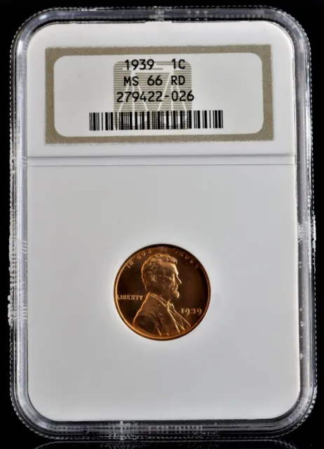 1939 1C Lincoln Wheat Penny NGC MS66 RD