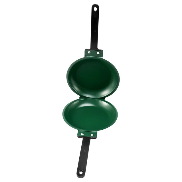 Frying Pan, Side Frying Pan Non-Stick Flip Folding Frying Pan BBQ Stable and Df