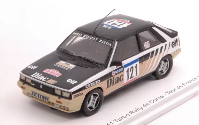 Model Car Scale 1:43 spark Renault 11 Turbo Rallye France vehicles