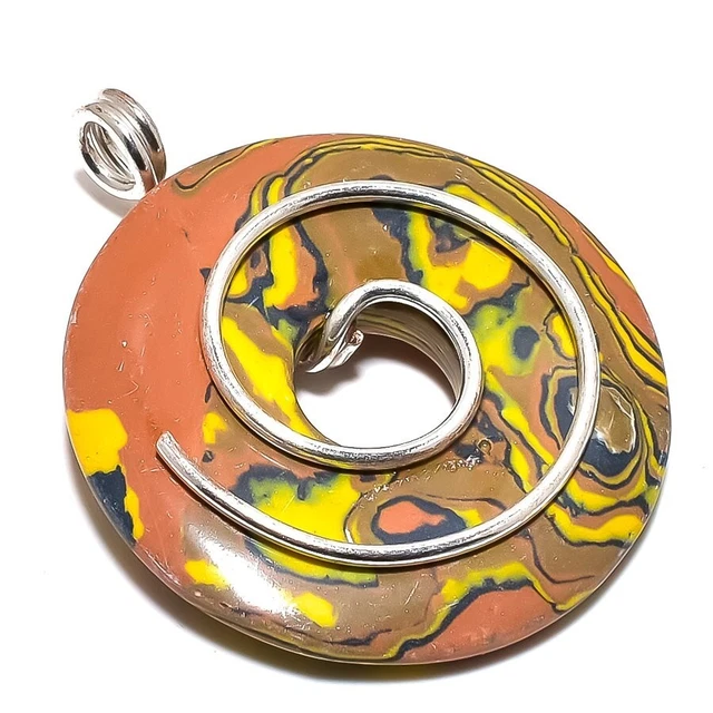 Women Day Sale Tiger Calsilica Jewelry Silver Plated Gift For Mum Pendant 1.9"