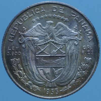 PANAMA 1/4 BALBOA 1962 ARGENTO SILVER MONETA DA COLLEZIONE CURRENCY NUMISMATICA 