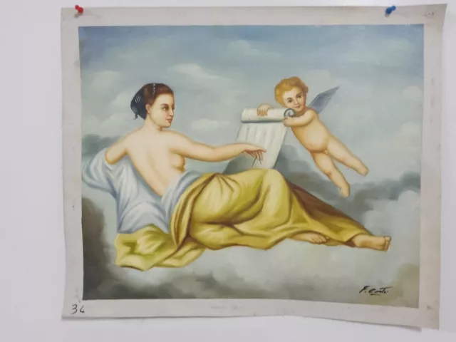 Imagen Escena Mitológica Pintado Óleo sobre Lienzo 40x50 Marco Incluido Firmado
