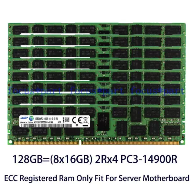 Memoria de servidor REG ECC Samsung 128 GB (8x16 GB) PC3-14900R DDR3-1866 MHz 1,5V RDIMM ECC