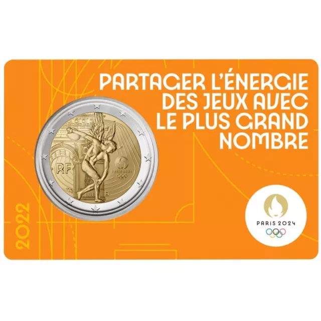 Francia 2 Euro 2022 Conm.j.olimpicos Paris 2024 - Coincard Amarillo