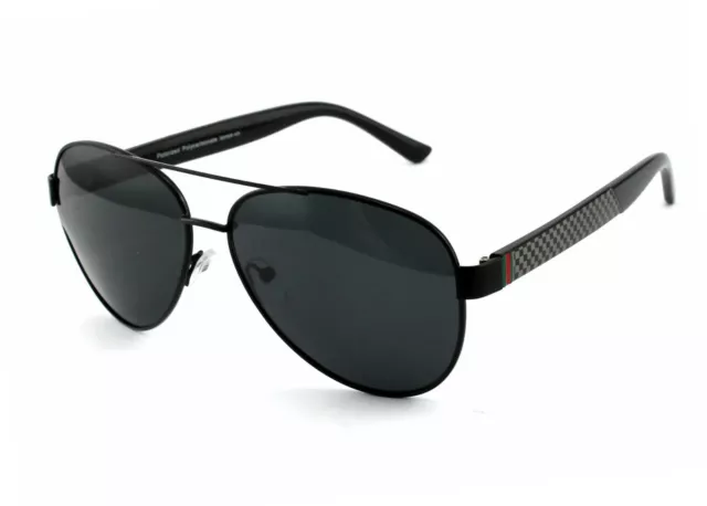 Herren Sonnenbrille Polarisiert Pilotenbrille UV400 Schwarz Rennec Brillencase I
